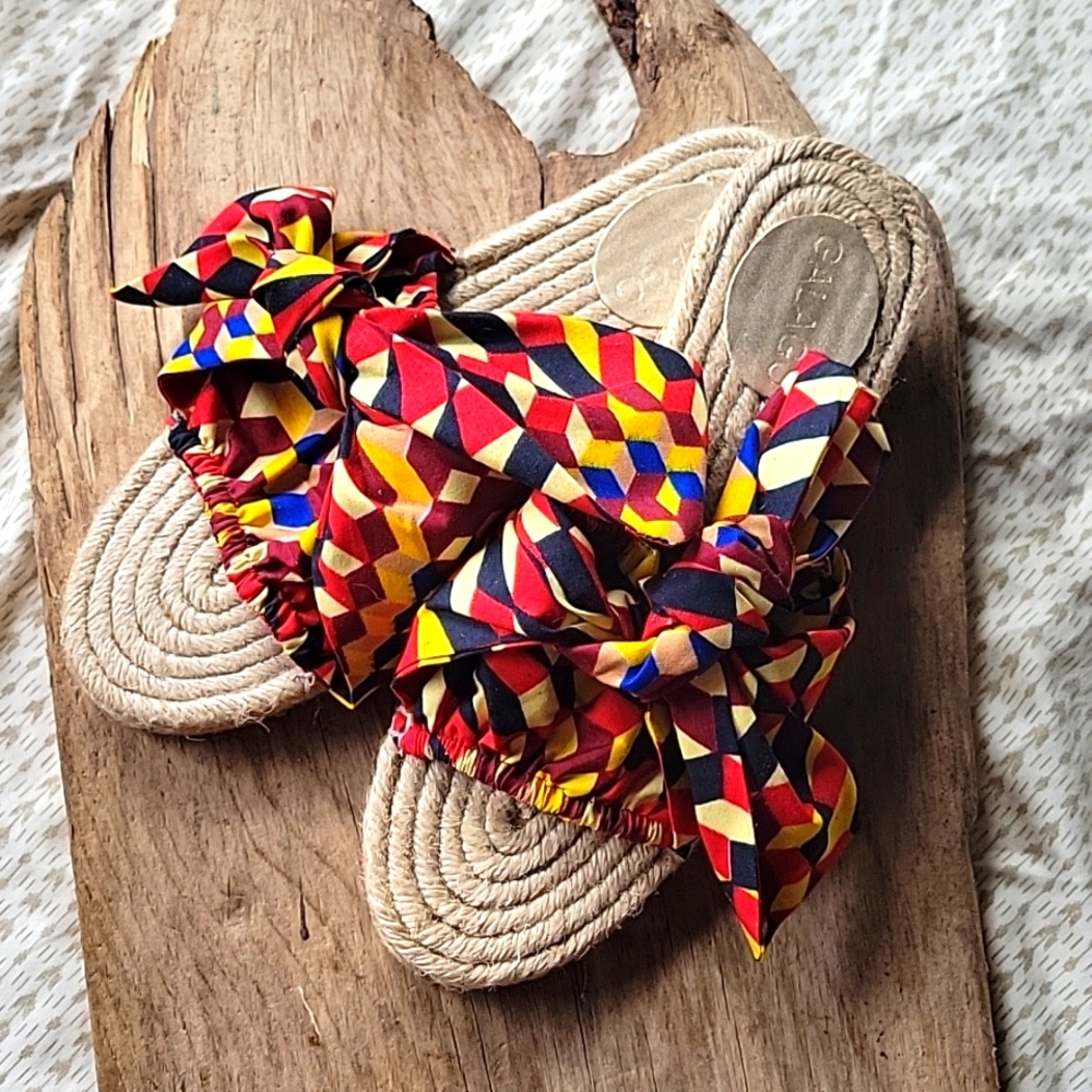 Galago Bow Espadrilles South African Print